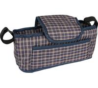 Sac avant de la poussette pour animaux de compagnie, sac pour accessoires de voyage de la poussette pour animaux de compagnie, motif tartan bleu