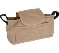 Sac avant de la poussette pour animaux de compagnie, sac pour accessoires de voyage de la poussette pour animaux de compagnie, beige tissé