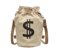Sac avec cordon de serrage | Sac de travail léger en toile avec impression signe dollar | Sac à dos de sport et de gym, pour adolescents, adultes, hommes femmes, Kaki, se beskrivning