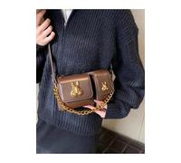 Sac baguette marron pour femmes avec accessoire écureuil, sac à main élégant à bandoulière