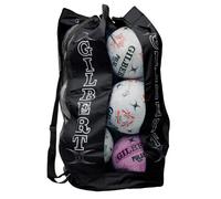 Gilbert Porte-Ballon de Rugby Respirant pour Homme (Peut contenir 12) - Noir