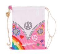 Sac baluchon en tissu VW Combi Split - Rose
