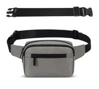 Sac Banana Femme Homme Sacoche Ville avec Ceinture Réglable Imperméable Sac à Taille avec 4 Poches pour Randonnée Cyclisme Balade Ville Festival Vacances Voyage Camping Outdoor Sport (Gris)