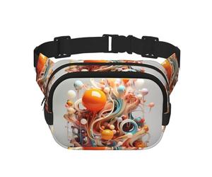 Sac banane 3D coloré avec motif tourbillons et boules tendance - Unisexe