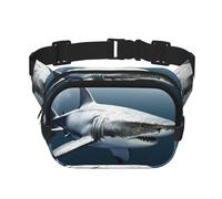 Sac banane 3D en forme de requin et poisson - Petit sac banane tendance - Léger - Pour femme et homme - Pour la course à pied, l'entraînement, la randonnée, les voyages