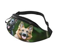 Sac banane 3Dan pour chien de berger, pour femmes, hommes, léger, avec poches zippées, ceinture réglable, pour promenades, course à pied, cyclisme, randonnée, sports de plein air
