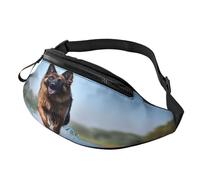 Sac banane 3Dan pour chien de berger, pour femmes, hommes, léger, avec poches zippées, ceinture réglable, pour promenades, course à pied, cyclisme, randonnée, sports de plein air