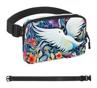 Sac banane à bandoulière Art Flower Dove pour homme et femme, sac banane pour voyage, marche, course à pied, randonnée, cyclisme, Multicolore 01., 1.5x9.0x5.9in/4x23x15cm