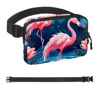 Sac banane à bandoulière Flamingo Rainforest - Cadeau pour profiter du sport, du festival, de l'entraînement, des voyages, de la course à pied - Portefeuille mains libres - Sac banane pour téléphone,