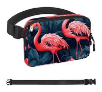 Sac banane à bandoulière Flamingo Rainforest - Cadeau pour profiter du sport, du festival, de l'entraînement, des voyages, de la course à pied - Portefeuille mains libres - Sac banane pour téléphone,