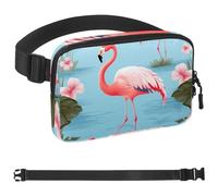 Sac banane à bandoulière Flamingo Rainforest - Cadeau pour profiter du sport, du festival, de l'entraînement, des voyages, de la course à pied - Portefeuille mains libres - Sac banane pour téléphone,
