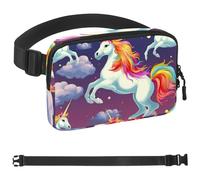 Sac banane à bandoulière licorne arc-en-ciel, cadeaux pour profiter du sport, festival, entraînement, voyage, course à pied, sac mains libres décontracté, sac banane pour téléphone, Multicolore 05,