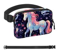Sac banane à bandoulière motif licorne étoilée, cadeaux pour profiter du sport, festival, entraînement, voyage, course à pied, sac mains libres, sac banane pour téléphone, Multicolore 20.,