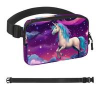 Sac banane à bandoulière motif licorne étoilée, cadeaux pour profiter du sport, festival, entraînement, voyage, course à pied, sac mains libres, sac banane pour téléphone, Multicolore 19.,