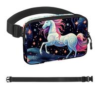 Sac banane à bandoulière motif licorne étoilée, cadeaux pour profiter du sport, festival, entraînement, voyage, course à pied, sac mains libres, sac banane pour téléphone, Multicolore 09,