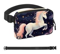 Sac banane à bandoulière motif licorne étoilée, cadeaux pour profiter du sport, festival, entraînement, voyage, course à pied, sac mains libres, sac banane pour téléphone, Multicolore 15.,