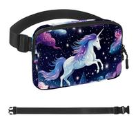 Sac banane à bandoulière motif licorne étoilée, cadeaux pour profiter du sport, festival, entraînement, voyage, course à pied, sac mains libres, sac banane pour téléphone, Multicolore 10.,