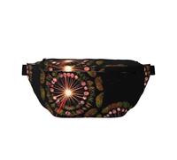Sac banane à bandoulière motif pissenlit étoilé. Grande capacité, imperméable et résistant à la poussière, fermeture éclair sécurisée, adapté pour les voyages et les activités de plein air.