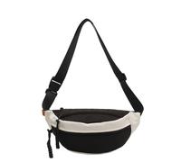 Sac banane à bandoulière pour adolescents, adultes, étudiants, grande capacité, sac de ceinture de sport polyvalent, Noir , Beauté de masse
