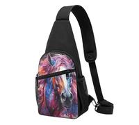 Sac banane à bandoulière pour femme avec écailles de perles - Sac de poitrine pour randonnée, voyage, Cheval rêveur, Taille unique