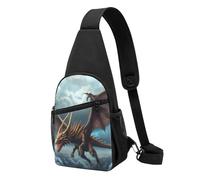 Sac banane à bandoulière pour femme, sac banane en forme d'écureuil mangeur de noix, sac de jour pour randonnée, voyage, Dragon volant., Taille unique