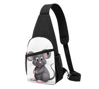 Sac banane à bandoulière pour femme, sac banane en forme d'écureuil mangeur de noix, sac de jour pour randonnée, voyage, Rat gris, Taille unique