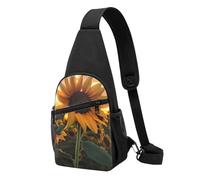 Sac banane à bandoulière pour femme, sac banane en forme d'écureuil mangeur de noix, sac de jour pour randonnée, voyage, Tournesol de la ferme, Taille unique