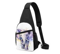 Sac banane à bandoulière pour femme, sac banane mignon éléphant aquarelle sac de poitrine sac de jour pour randonnée, voyage, Aquarelle éléphant mignon, Taille unique