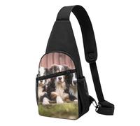 Sac banane à bandoulière pour femme, sac banane mignon en forme d'éléphant pour randonnée, voyage, Chiens mignons Chiots Ferme, Taille unique
