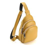 Sac banane à bandoulière pour fille et femme, sac à main en polyuréthane, grande capacité, sport, voyage polyvalent, Jaune Y, M, Western