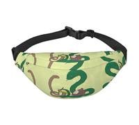Sac banane à bandoulière pour garçons, motif tournesol, vers de terre, serpent, grand sac banane de voyage tendance pour le sport, la course, le cyclisme, les voyages, la pêche, noir, taille unique