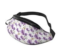 Sac banane à bandoulière pour homme et femme - Fleurs d'orchidées florales, sac banane de course à pied, sac banane de voyage pour homme et femme