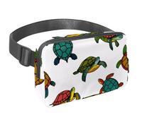 Sac banane à bandoulière pour homme et femme, imprimé boussole, poches zippées, sac banane imperméable avec sangle réglable pour l'entraînement, la course, les voyages, la randonnée, Multicolore 4