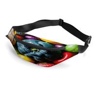 Sac banane à bandoulière pour homme et femme, imprimé fruits et légumes frais, sac banane tendance avec sangle réglable, Noir , 36*15cm