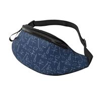 Sac banane à bandoulière pour homme et femme - Imprimé mathématiques - Règle bleue - Sac banane de voyage pour homme et femme