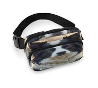 Sac banane à bandoulière pour homme et femme, joli sac banane de sport, sac banane tendance avec sangle réglable, Noir , 20x13cm