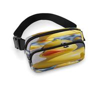 Sac banane à bandoulière pour homme et femme, joli sac banane en caoutchouc jaune imprimé canard, sac banane tendance avec sangle réglable, Noir , 20x13cm