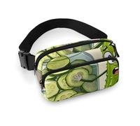 Sac banane à bandoulière pour homme et femme - Joli sac banane Kimchi - Grand sac banane avec sangle réglable - Tendance - Pour entraînement, course à pied, voyage, blanc, 20 x 13 cm, blanc, 7.9x5.1