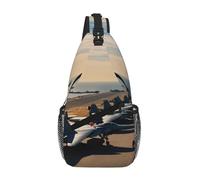 Sac banane à bandoulière pour homme et femme Motif avions de chasse