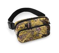 Sac banane à bandoulière pour homme et femme - Motif feuilles sur vigne - Sac banane de sport avec sangle réglable - Pour entraînement, course à pied, voyage, blanc, 20 x 13 cm, blanc, 7.9x5.1 Inches
