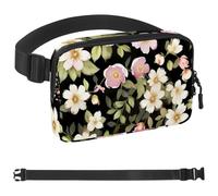 Sac banane à bandoulière pour homme et femme - Motif fleurs de cerisier rose - Pour voyage, marche, course à pied, randonnée, cyclisme, Multicolore 04, 1.5x9.0x5.9in/4x23x15cm