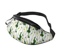 Sac banane à bandoulière pour homme et femme - Motif fleurs de lys Calla - Sac banane de voyage pour homme et femme