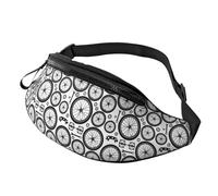 Sac banane à bandoulière pour homme et femme - Motif roue de vélo vintage - Sac banane de course à pied pour homme et femme