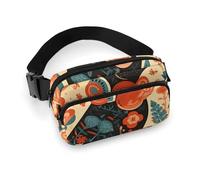 Sac banane à bandoulière pour homme et femme - Motif silhouette de chien - Grand sac banane avec sangle réglable - Tendance - Pour l'entraînement, la course à pied, les voyages - Blanc - 20 x 13 cm,
