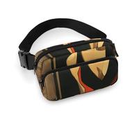 Sac banane à bandoulière pour homme et femme portant une robe rouge, sac banane de sport, grand sac banane avec sangle réglable, sac banane tendance pour entraînement, course à pied, voyage, blanc, 20