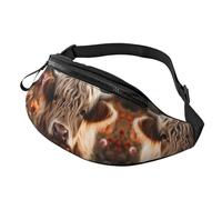 Sac banane à bandoulière pour homme et femme - Sac banane de course à pied réaliste à fleurs pour homme et femme