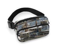 Sac banane à bandoulière pour homme et femme, sac banane de sport imprimé bateau, sac banane tendance avec sangle réglable, Noir , 20x13cm