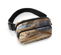 Sac banane à bandoulière pour homme et femme, sac banane de sport imprimé chat orange, sac banane tendance avec sangle réglable, Noir , 20x13cm