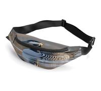 Sac banane à bandoulière pour homme et femme, sac banane de sport imprimé oie sauvage par The Bridge, sac banane tendance avec sangle réglable, Noir , 36*15cm