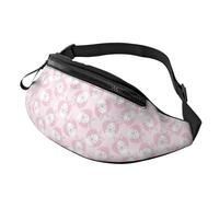 Sac banane à bandoulière pour homme et femme - Sac banane de voyage rose avec lapin et inscription Happy Cute Rabbit Love